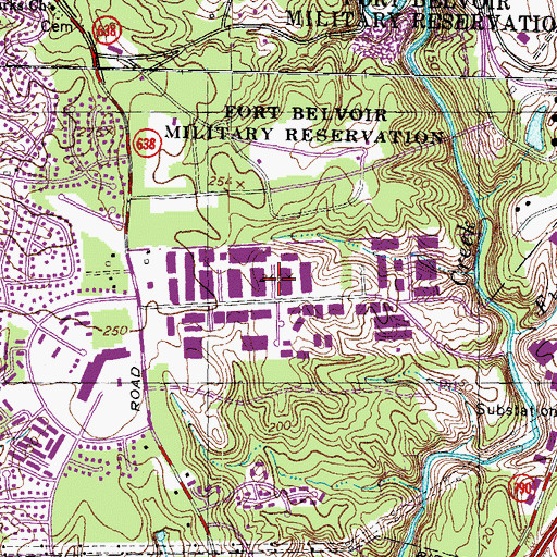 Topographic Map of Fullerton Industrial Park, VA