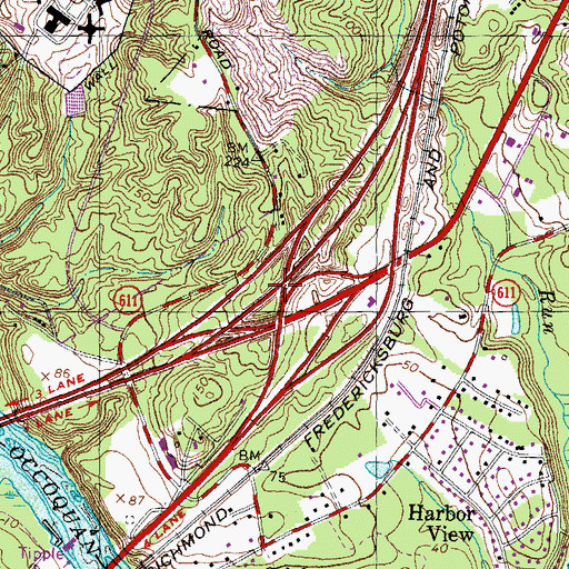 Topographic Map of Interchange 161, VA