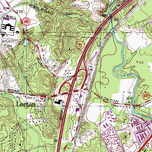 Topographic Map of Interchange 163, VA