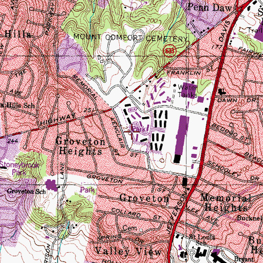 Topographic Map of Lenclair Park, VA