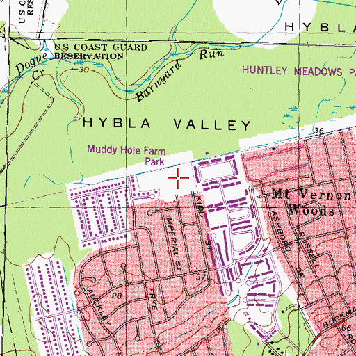 Topographic Map of Muddy Hole Farm Park, VA
