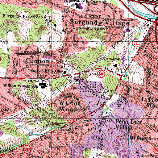 Topographic Map of Sharon Chapel, VA