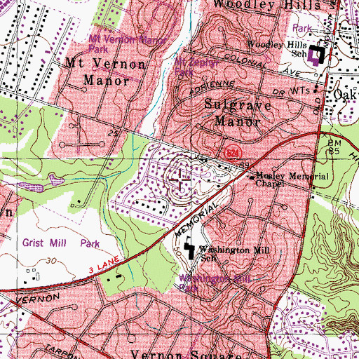Topographic Map of Southwood, VA