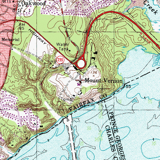 Topographic Map of Tauxenent (historical), VA