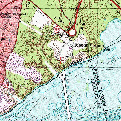 Topographic Map of Washington Family Cemetery, VA