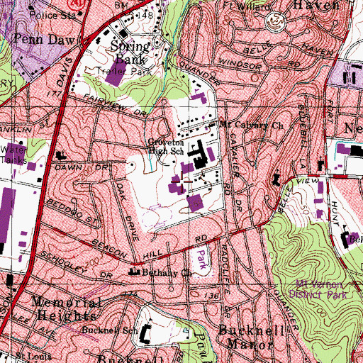 Topographic Map of West Potomac High School, VA