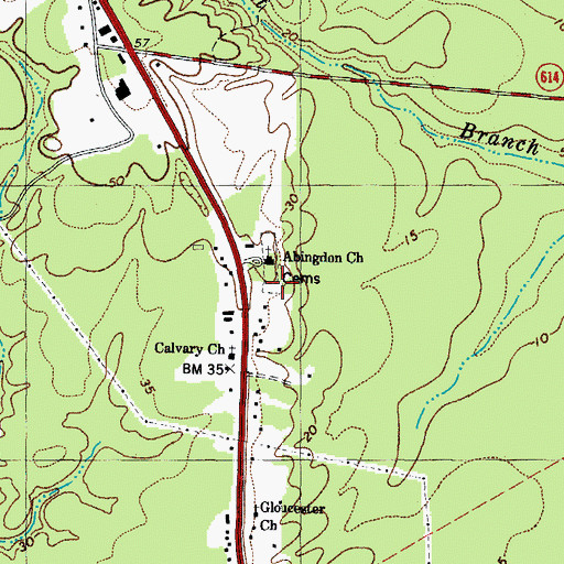 Topographic Map of Abingdon Cemetery, VA