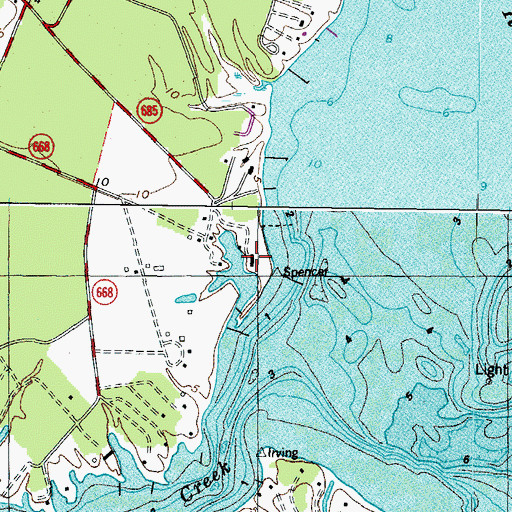 Topographic Map of Five Gables Plantation, VA