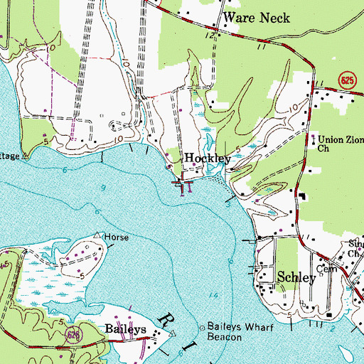 Topographic Map of Hockley Wharf, VA