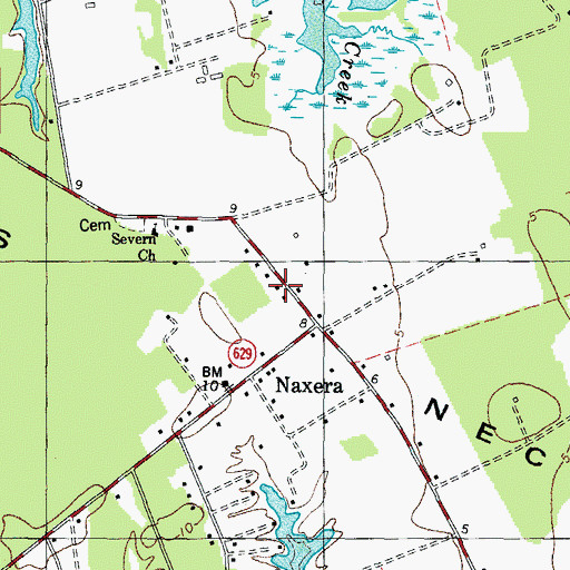 Topographic Map of Naxera Post Office, VA