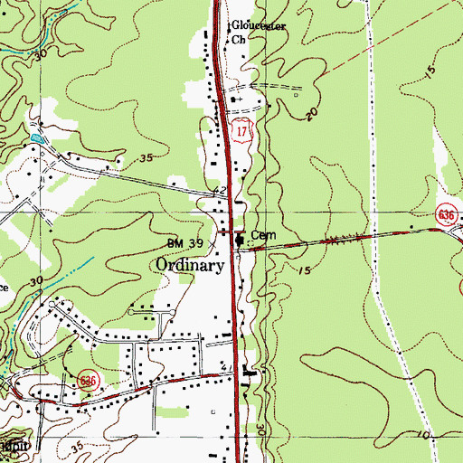 Topographic Map of Ordinary Post Office, VA