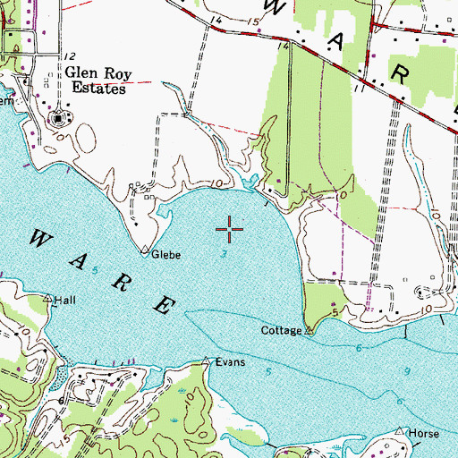 Topographic Map of Parsons Bay, VA