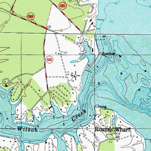 Topographic Map of Whitehall Plantation, VA