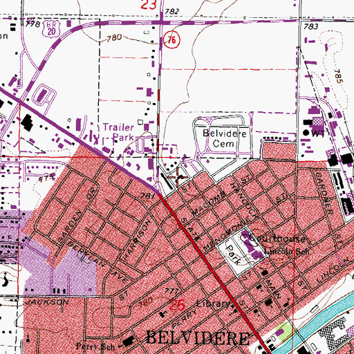 Topographic Map of Pettit Memorial Chapel, IL