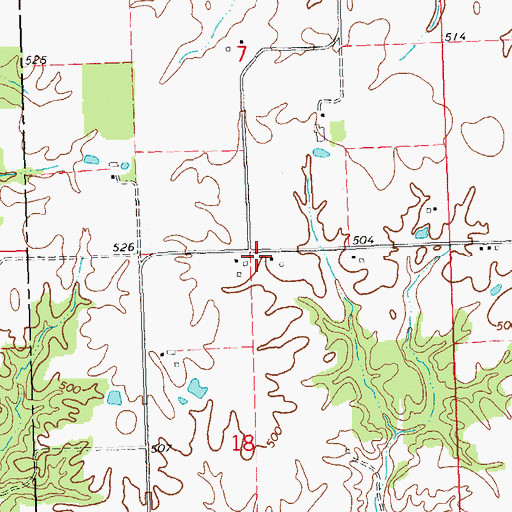 Topographic Map of Earle School (historical), IL