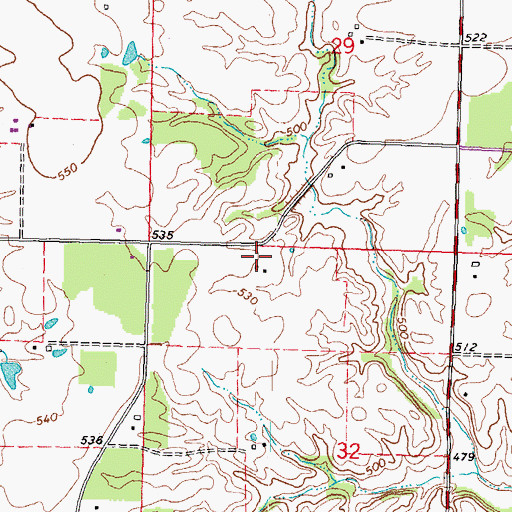 Topographic Map of Hiawassie School (historical), IL