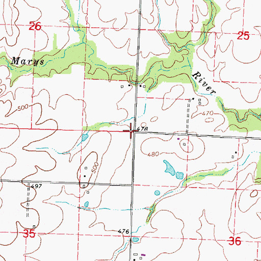 Topographic Map of Jollity School (historical), IL