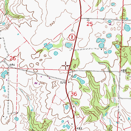 Topographic Map of Pautler School (historical), IL