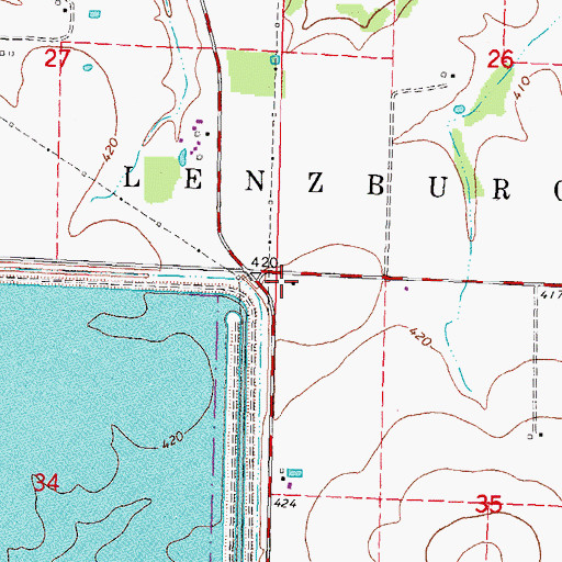 Topographic Map of Risdon School (historical), IL