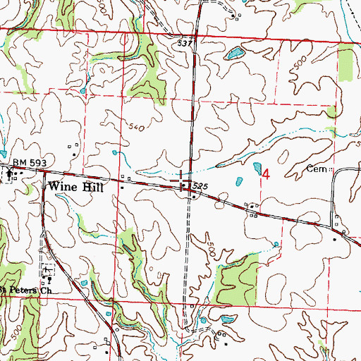 Topographic Map of Simon School (historical), IL