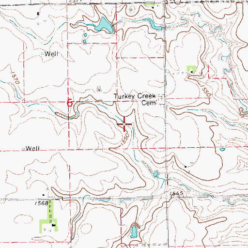 Topographic Map of Weber Reservoir, NE