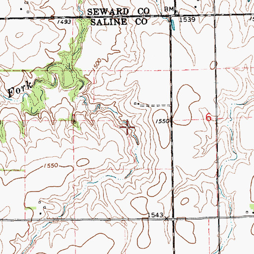 Topographic Map of Milton Dam, NE