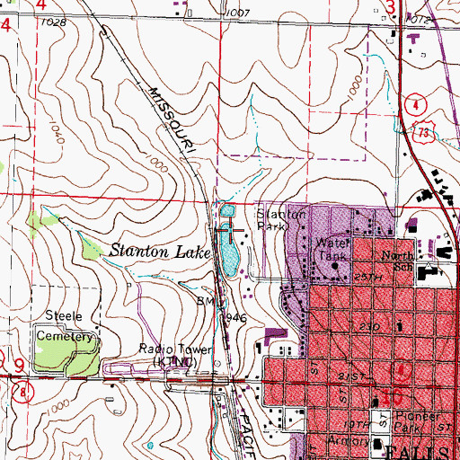 Topographic Map of Crystal Beach Reservoir, NE