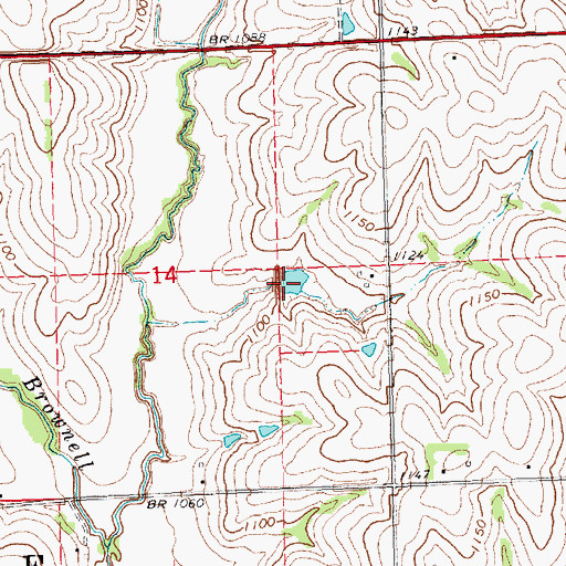Topographic Map of Brownell Creek Reservoir 3-6, NE