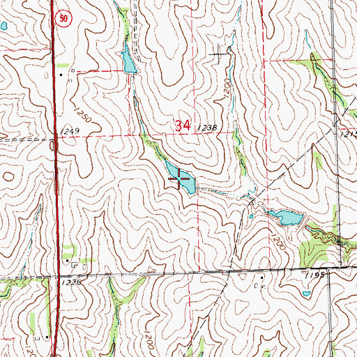 Topographic Map of Brownell Creek Reservoir 12-3, NE