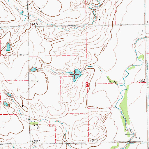 Topographic Map of Bruntz Reservoir, NE