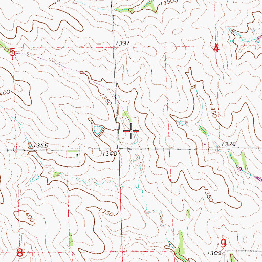 Topographic Map of Kuhn Reservoir, NE