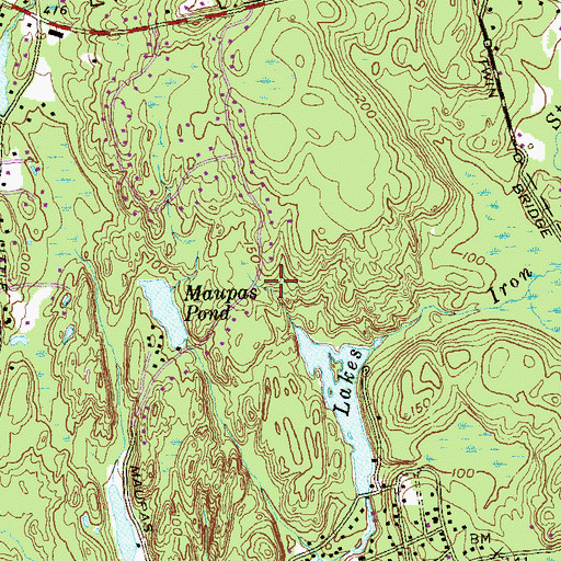 Topographic Map of Maupas Pond Dam, CT