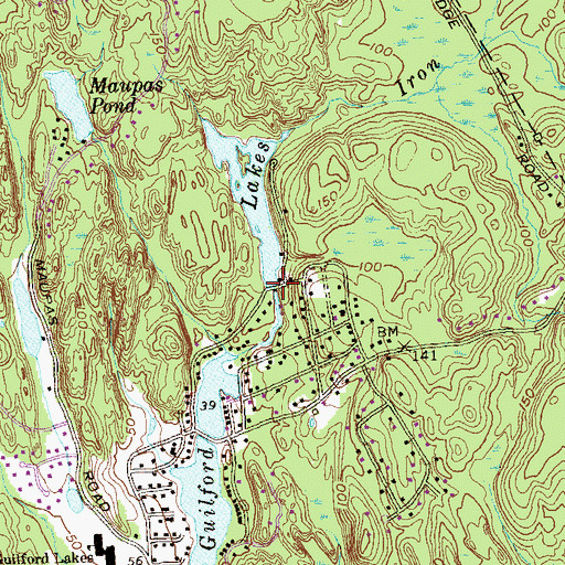 Topographic Map of Guilford Lakes Upper Dam, CT