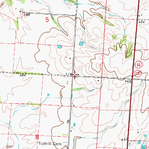 Topographic Map of Brooks School (historical), IL