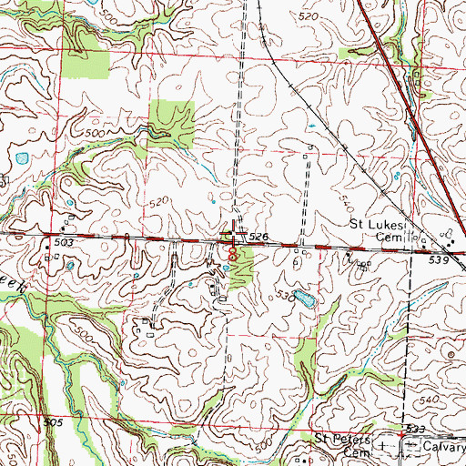 Topographic Map of Mound Ridge School (historical), IL