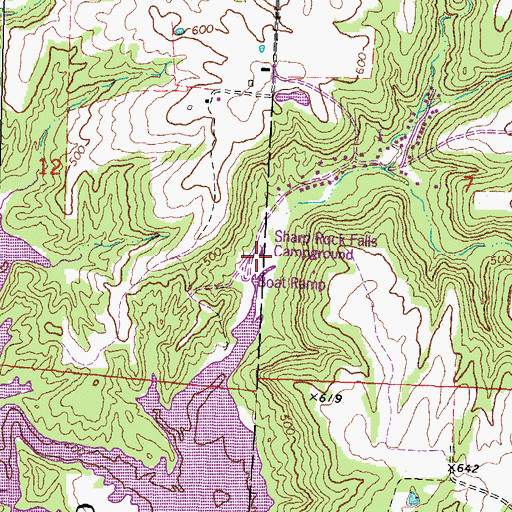 Topographic Map of Sharp Rock Falls Campground, IL