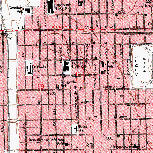 Topographic Map of Hopewell Missionary Baptist Church, IL