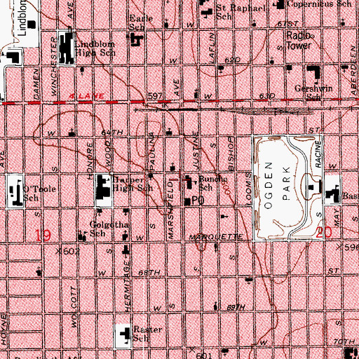Topographic Map of Saint John Evangelist Missionary Baptist Church, IL