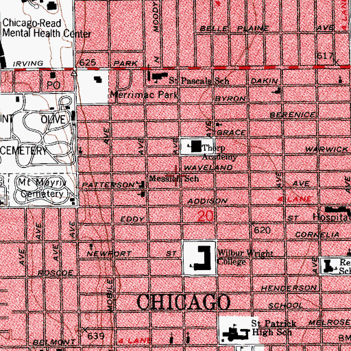 Topographic Map of Schorsch, IL