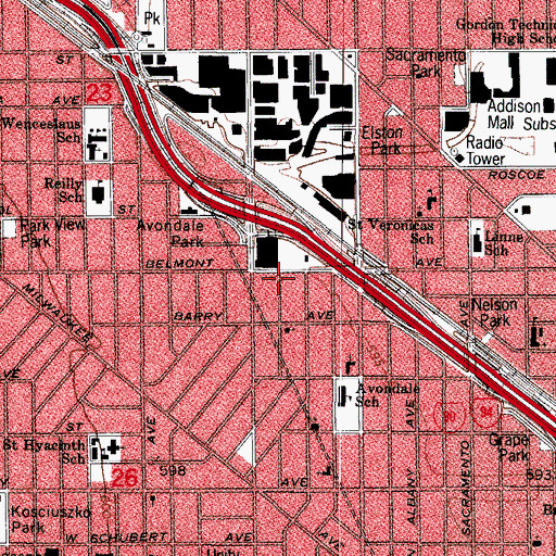Topographic Map of Avondale, IL