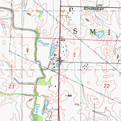 Topographic Map of Douglas School (historical), IL