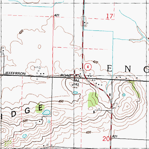 Topographic Map of Engelmann School (historical), IL