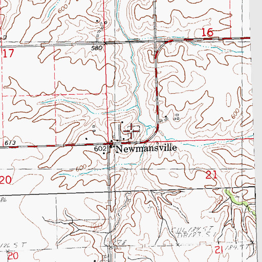 Topographic Map of Newmansville Cemetery, IL