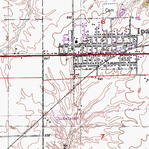 Topographic Map of Old Ipava Cemetery, IL