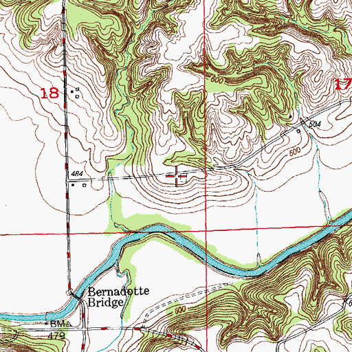 Topographic Map of Randol Cemetery, IL