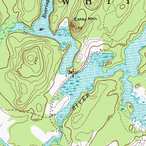 Topographic Map of Mill Dam, ME