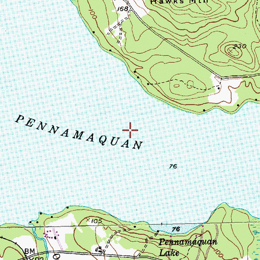 Topographic Map of Pennamaquan River Reservoir, ME