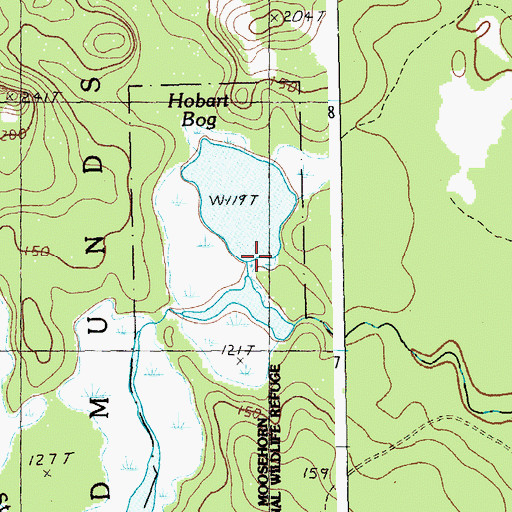 Topographic Map of Hobart Bog Dam, ME