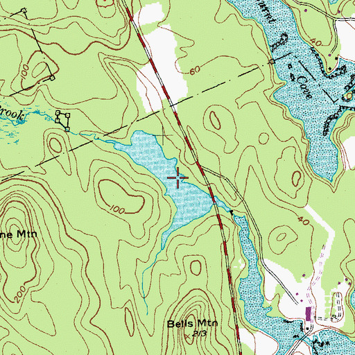 Topographic Map of Crane Mill Brook Reservoir, ME