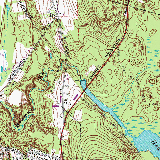 Topographic Map of Heads Pond Dam, NH